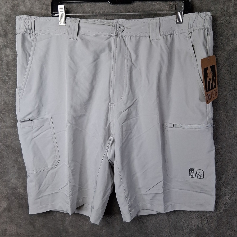 New Fintech Submariner Woven Shorts Men Size 2XL Glacier Gray Cargo Pockets